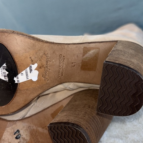 EUC Free People Tan Dakota Over the Knee Boots Suede EU 41 Beige Neutral Western - Picture 6 of 13